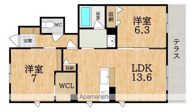 SHAMAISON 今国府(2LDK/1階)の間取り写真