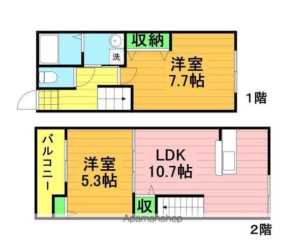 マルシェルブ柏(2LDK)の間取り写真