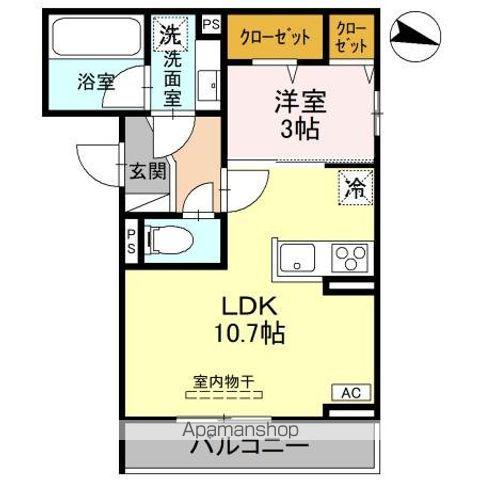 D-ROOM南笹口(1LDK/3階)の間取り写真