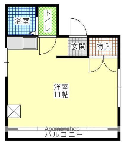 スカイマンション(ワンルーム/3階)の間取り写真