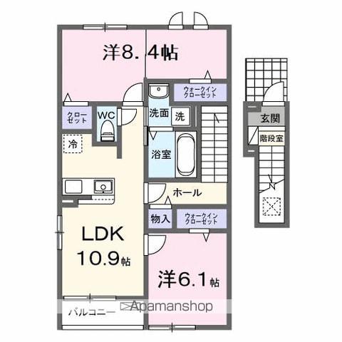 エトワール・イリゼ A(2LDK/2階)の間取り写真