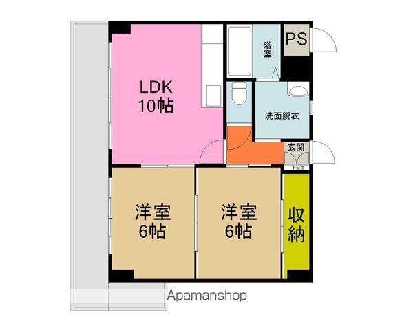 パルルメゾンかみとまい(2LDK/4階)の間取り写真