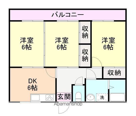 ヴィラ・フローラ(3DK/2階)の間取り写真