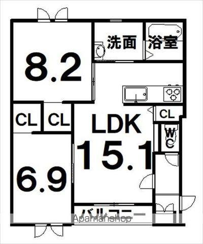 ONESELF(2LDK/1階)の間取り写真