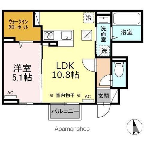 アンルーエサガラ(1LDK/1階)の間取り写真