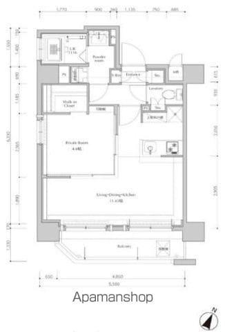 ネストピア薬院東(1LDK/5階)の間取り写真