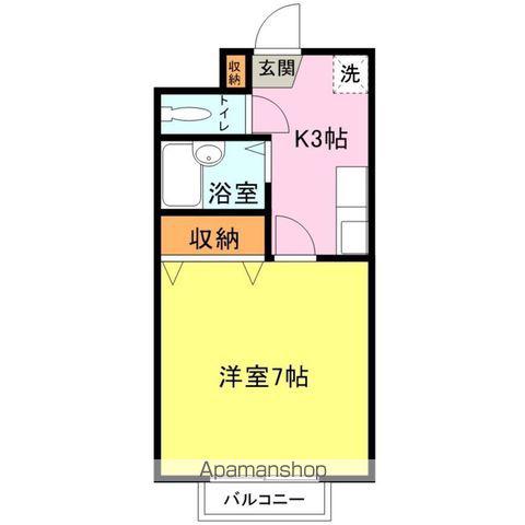 上田ハイムC(1K/1階)の間取り写真