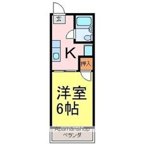 ジョニーズクラブ四ツ谷(1K/2階)の間取り写真