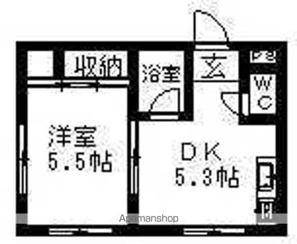 クレスト白壁(1DK/3階)の間取り写真