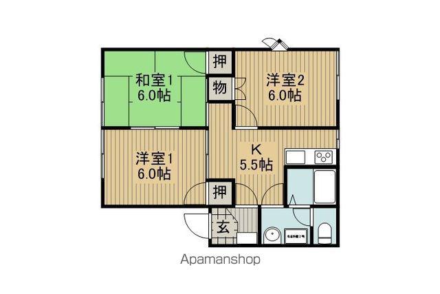 シャトー白樺 B(3K/1階)の間取り写真