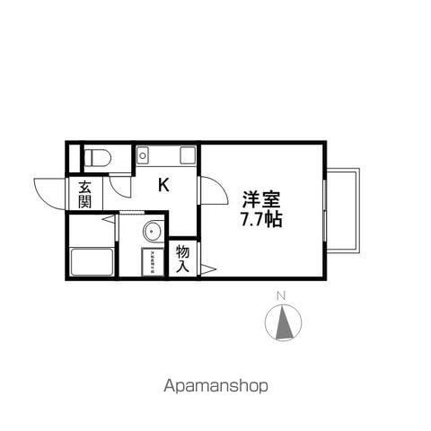 カツハイツ壱番館(1K/1階)の間取り写真