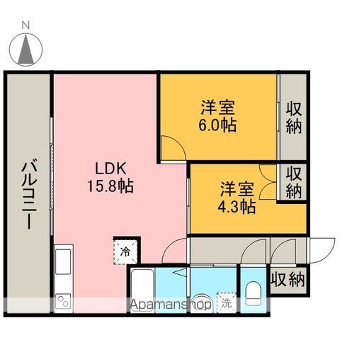KDX千早レジデンス(2LDK/12階)の間取り写真