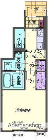 GRAN HILLS SUWA(1K/1階)の間取り写真
