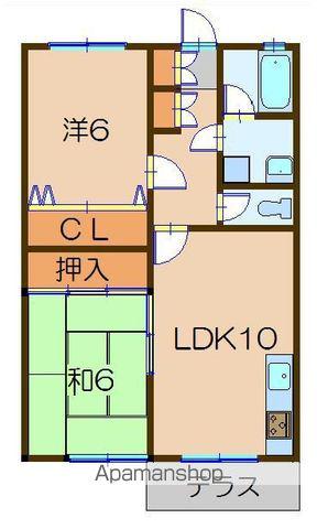 シャングリラ野島Ⅰ(2LDK/2階)の間取り写真