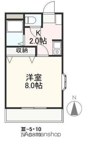 クレイドルⅢ・Ⅳ(1K/1階)の間取り写真