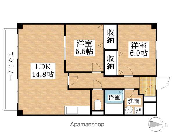 フローリア江南(2LDK/1階)の間取り写真