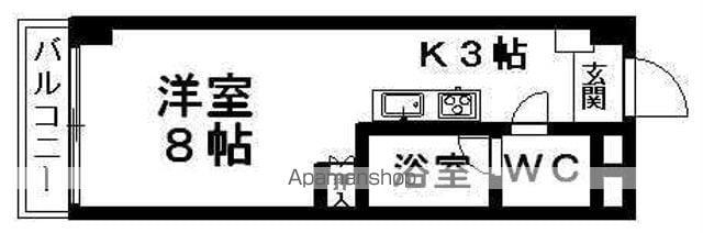 カローラ清水町(1K/10階)の間取り写真