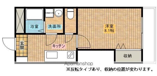 フローラ(1K/1階)の間取り写真