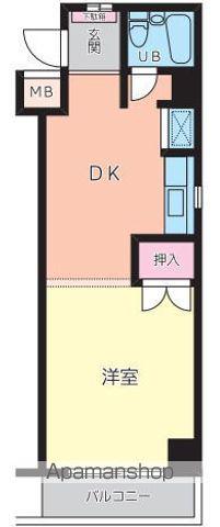 シンエービル(1DK/4階)の間取り写真