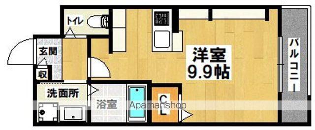 ALMO CASA三国ケ丘(ワンルーム/3階)の間取り写真