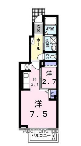 シャムロック春日Ⅱ(1DK/1階)の間取り写真