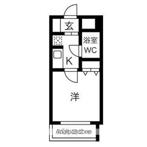 ブリッヂガーデンNAGONO(1K/7階)の間取り写真