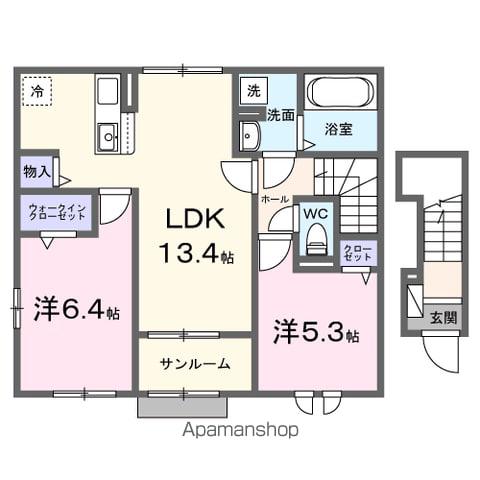 コンフィ(2LDK/2階)の間取り写真