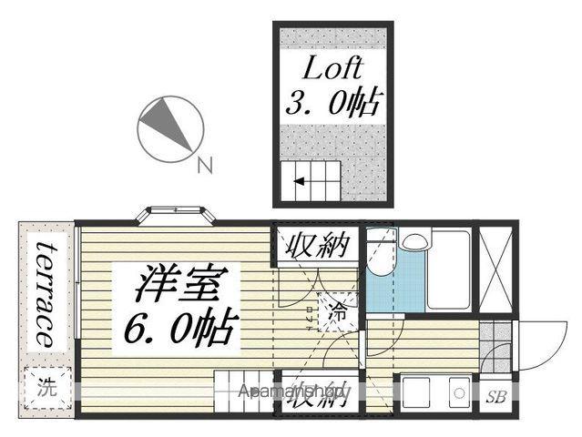 ジュネパレス市川第24-A(1K/1階)の間取り写真