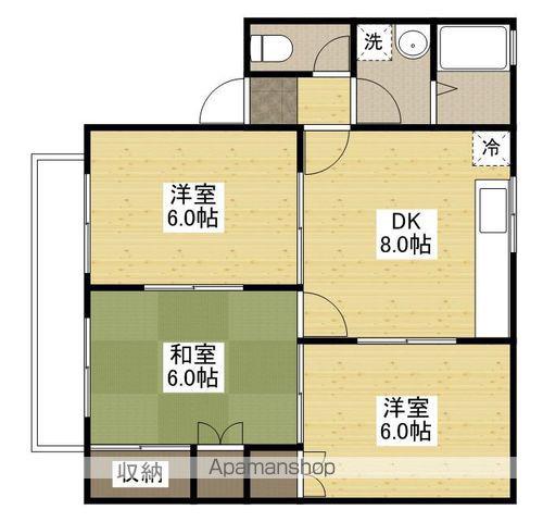 ミレニアムDAIDA(3DK/2階)の間取り写真