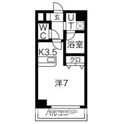 グランシャリオ長谷(1K/3階)の間取り写真