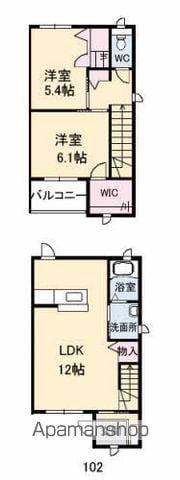 シャーメゾン岩鼻Ⅱ(2LDK/1階)の間取り写真