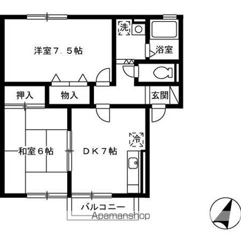セジュールTAMURA(2DK/2階)の間取り写真