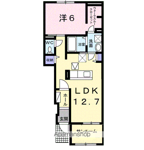 グラース ルフレ(1LDK/1階)の間取り写真