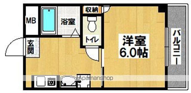 SUN CORPO(1DK/2階)の間取り写真