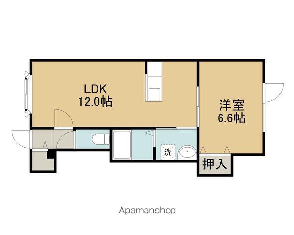 ロイヤルハイム拓勇東町B(1LDK/1階)の間取り写真