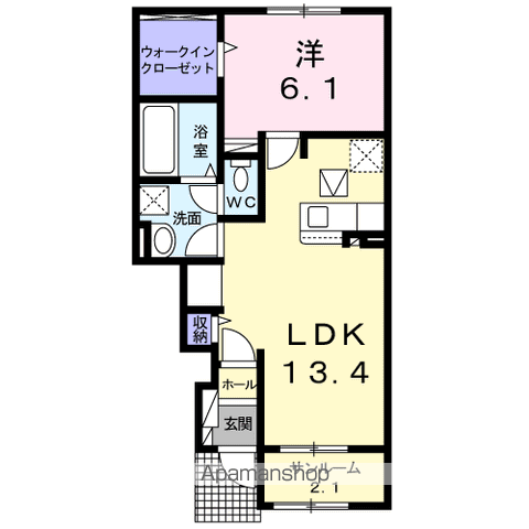 さくこまち(1LDK/1階)の間取り写真