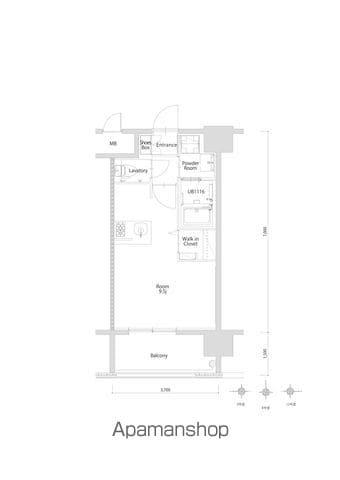 エンクレスト博多PARKSIDE(ワンルーム/10階)の間取り写真