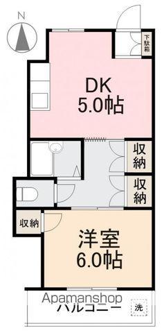 グリーンヒル第一(1DK/1階)の間取り写真