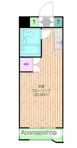 アサミハイツ(ワンルーム/2階)の間取り写真