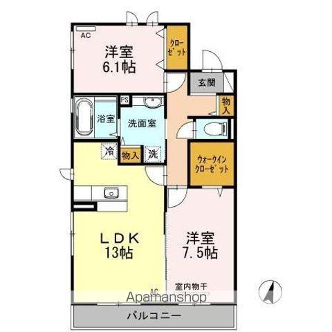 ドルチェヴィータ(2LDK/3階)の間取り写真