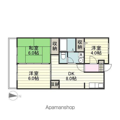 TOWAヒルズ(2LDK/2階)の間取り写真