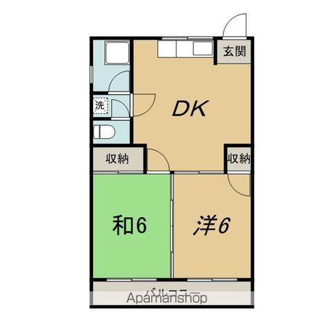 ニューサンシャインホリコシ(2DK/3階)の間取り写真