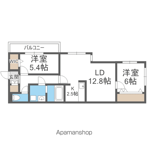 THE MODERN 伏見(2LDK/5階)の間取り写真