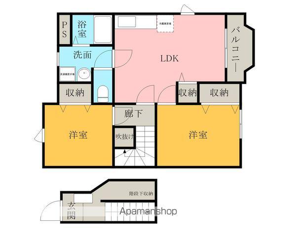 サンセシル(2LDK/2階)の間取り写真
