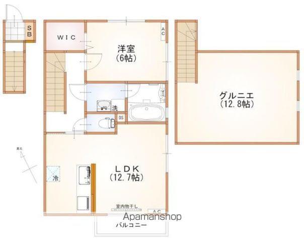 ヴィッラヴィスタ日野(1LDK/2階)の間取り写真