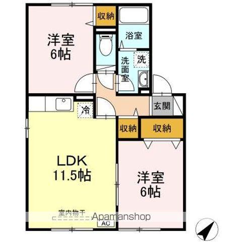 ファイン若宮(2LDK/1階)の間取り写真