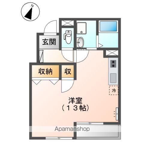 ルフラン(1K/1階)の間取り写真