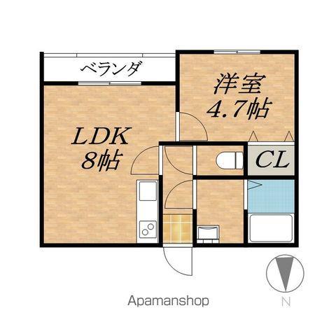 NOON イースト(1LDK/3階)の間取り写真