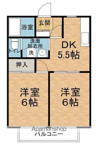 サンガーデン白金B(2DK/1階)の間取り写真