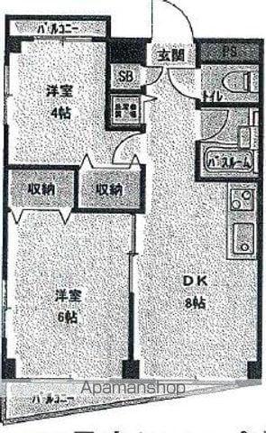 ルレーヴ久我山(2DK/2階)の間取り写真